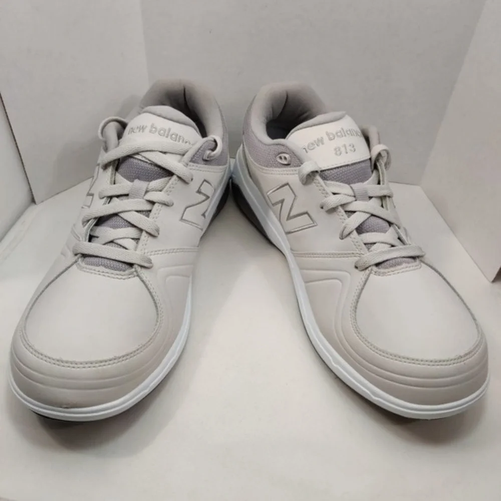 NEW BALANCE 813 White Leather Sneaker Women Sz‎ 12.5 Walking Shoes Comfy ROLLBAR